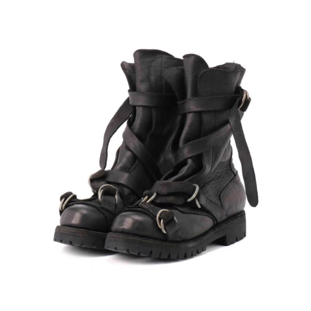 Leather X - 남성용 가죽 오토바이 부츠 펑크 레트로