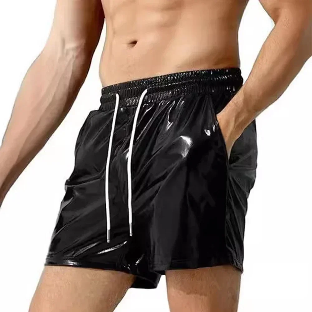 Leather Work Pants - Mens Wet Look Shinny Glossy Trunks