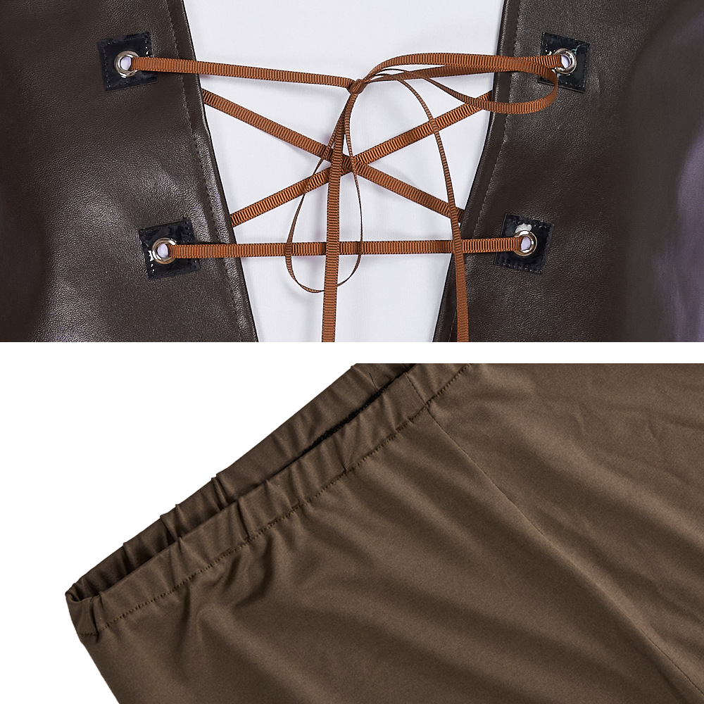 슈렉 코스프레 의상 녹색 모자 슈렉 탑 가죽 조끼 바지 - Leather Work Pants 리뷰 및 가격