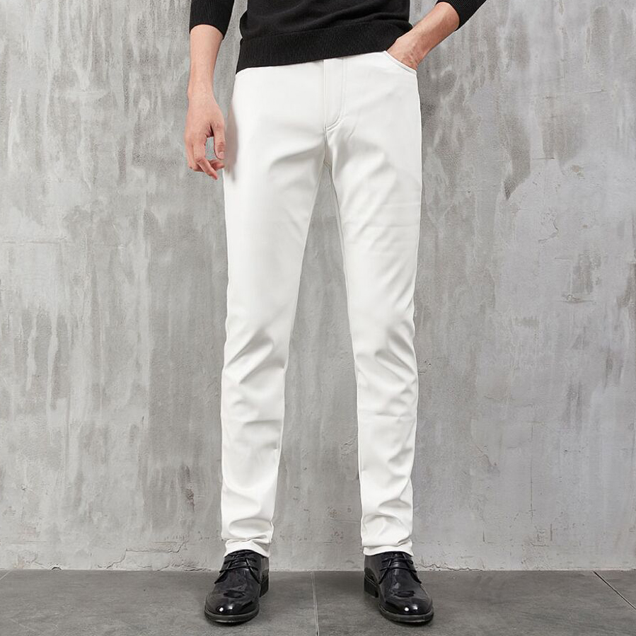 남성용 가죽 바지 스키니핏 스트레치 패션 PU 가죽 바 - Leather Work Pants 리뷰 및 가격