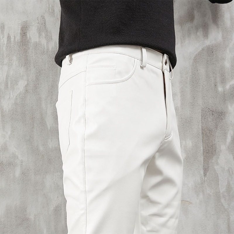 남성용 가죽 바지 스키니핏 스트레치 패션 PU 가죽 바 - Leather Work Pants 리뷰 및 가격