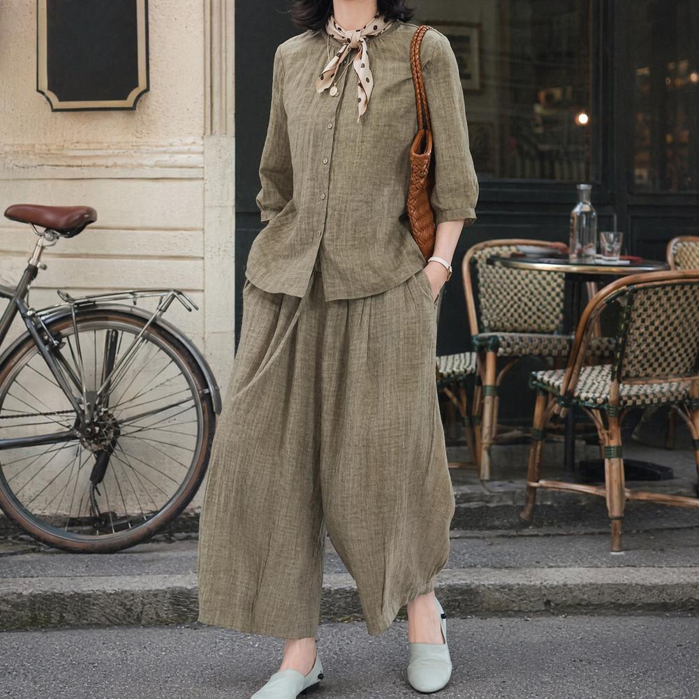 2026 플러스 사이즈 캐주얼 수트 여성용 2피스 면마 - Leather Work Pants 리뷰 및 가격