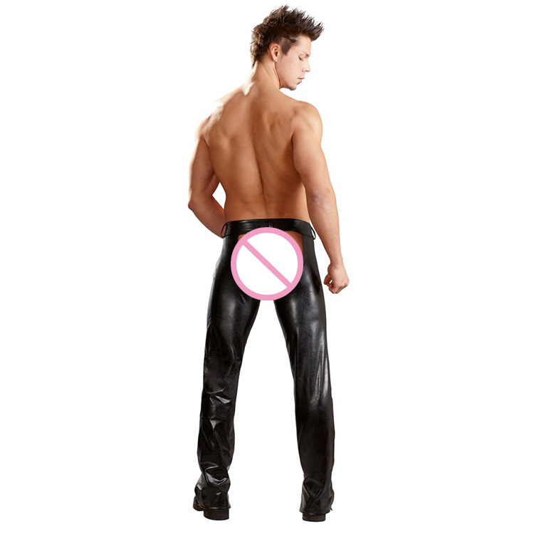 오픈 가랑이 PU 가죽 느슨한 긴 바지 섹시한 남성 T - Leather Work Pants 리뷰 및 가격
