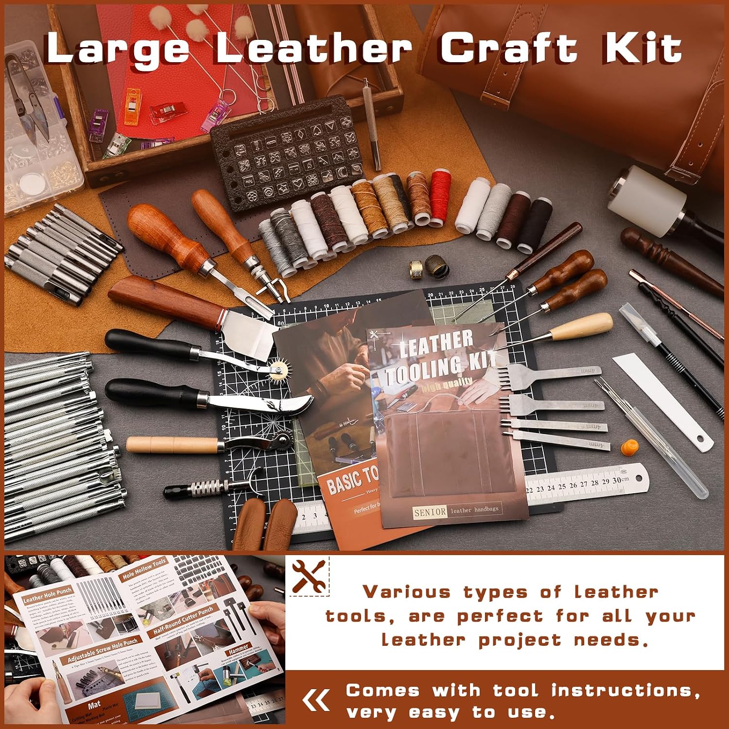 가죽 공예 도구 세트, 가죽 가공 키트, 맞춤형 핸드백 - Leather Working 리뷰 및 가격