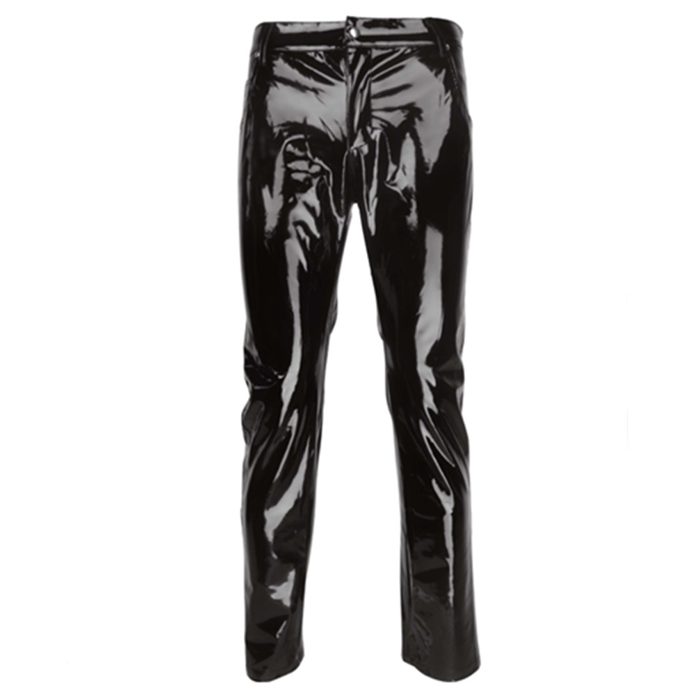 반짝 이는 PVC 라텍스 바지 남자 오토바이 블랙 망  - Leather Work Pants 리뷰 및 가격