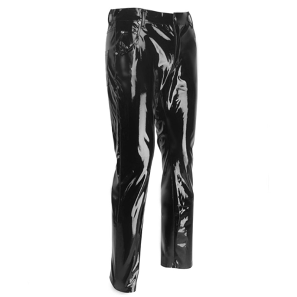 반짝 이는 PVC 라텍스 바지 남자 오토바이 블랙 망  - Leather Work Pants 리뷰 및 가격