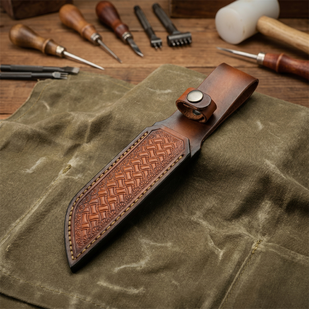 갈색 수공예 양각 가죽 고정형 나이프 칼집, 내구성 있 - Leather Work Leather 리뷰 및 가격